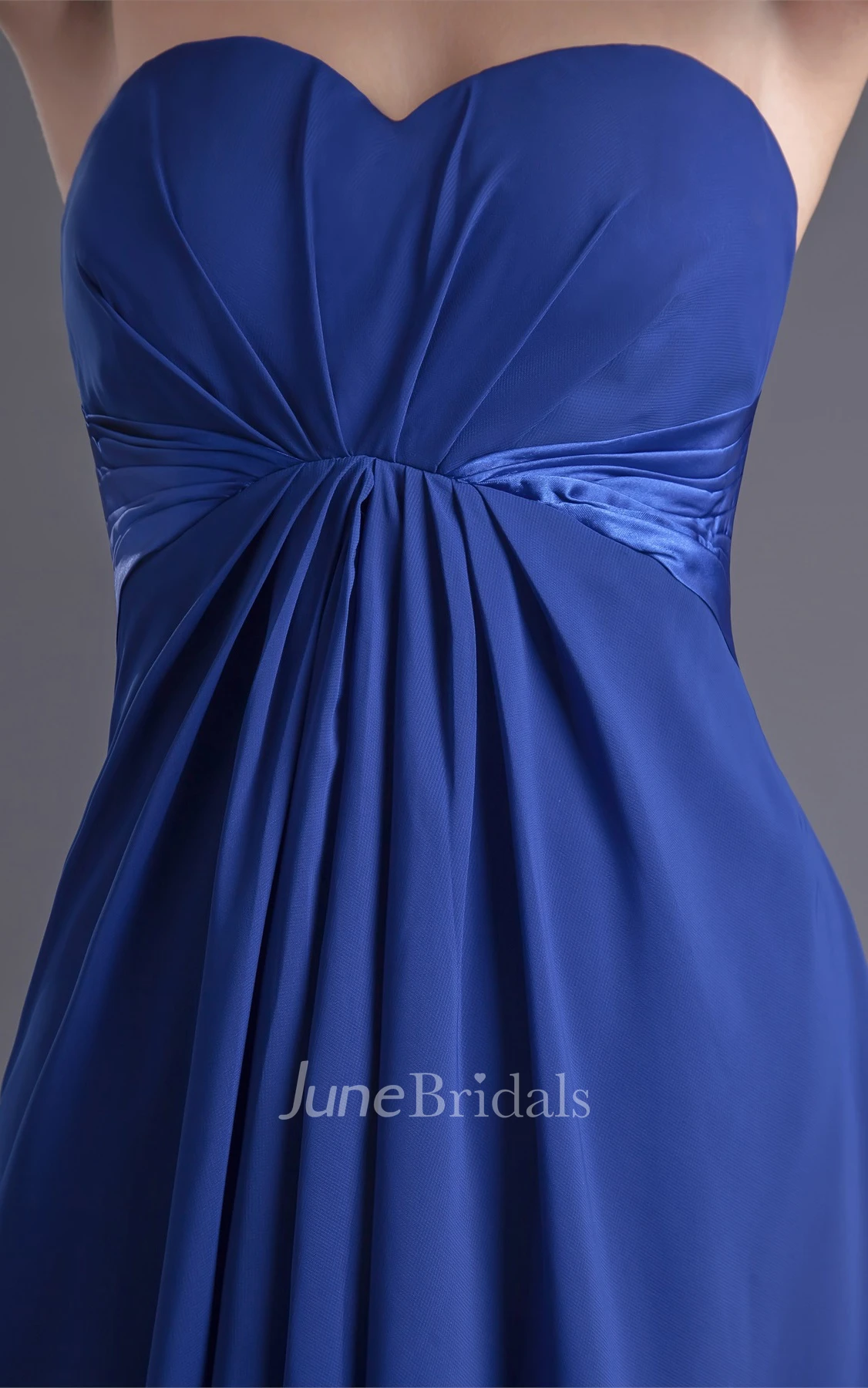 chiffon floor-length sweetheart dress with central ruching