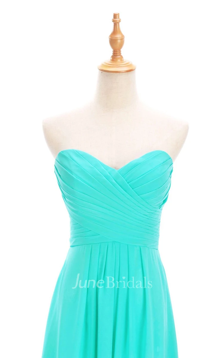 Strapless Ruched A-line Gown With Lace-up Back