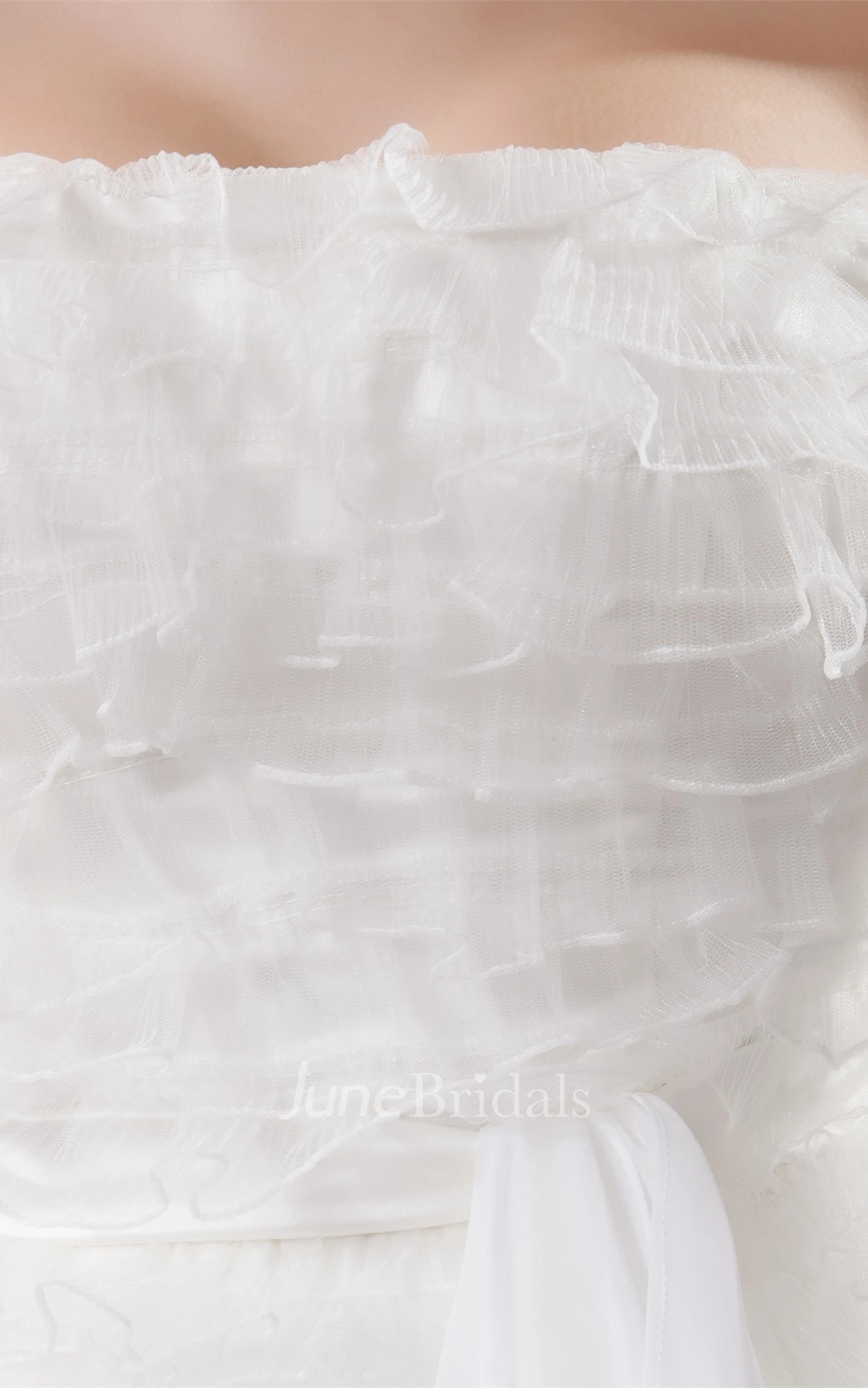 A-Line Tulle Strapless Ball Gown with Bow