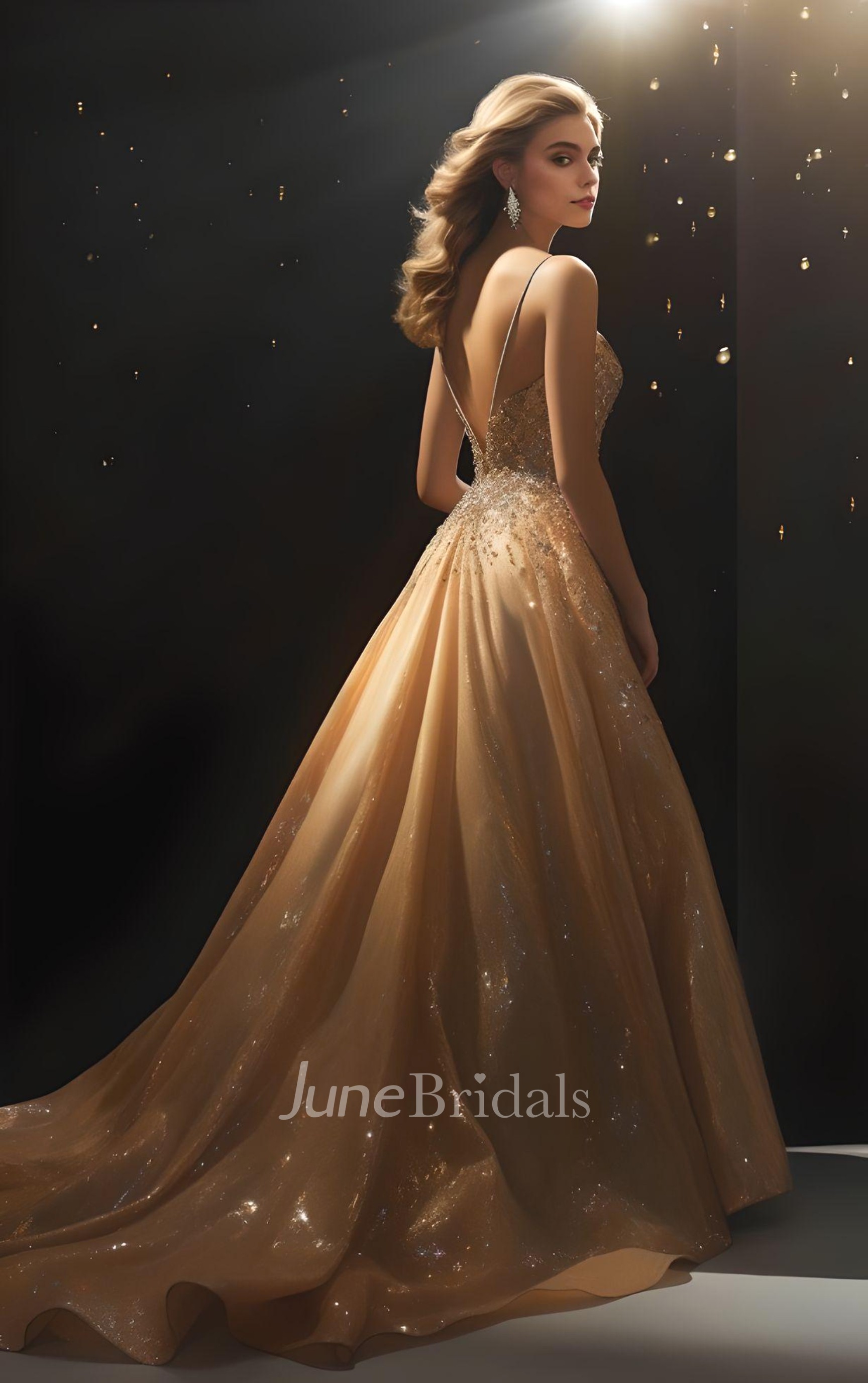 princess gold ball gown