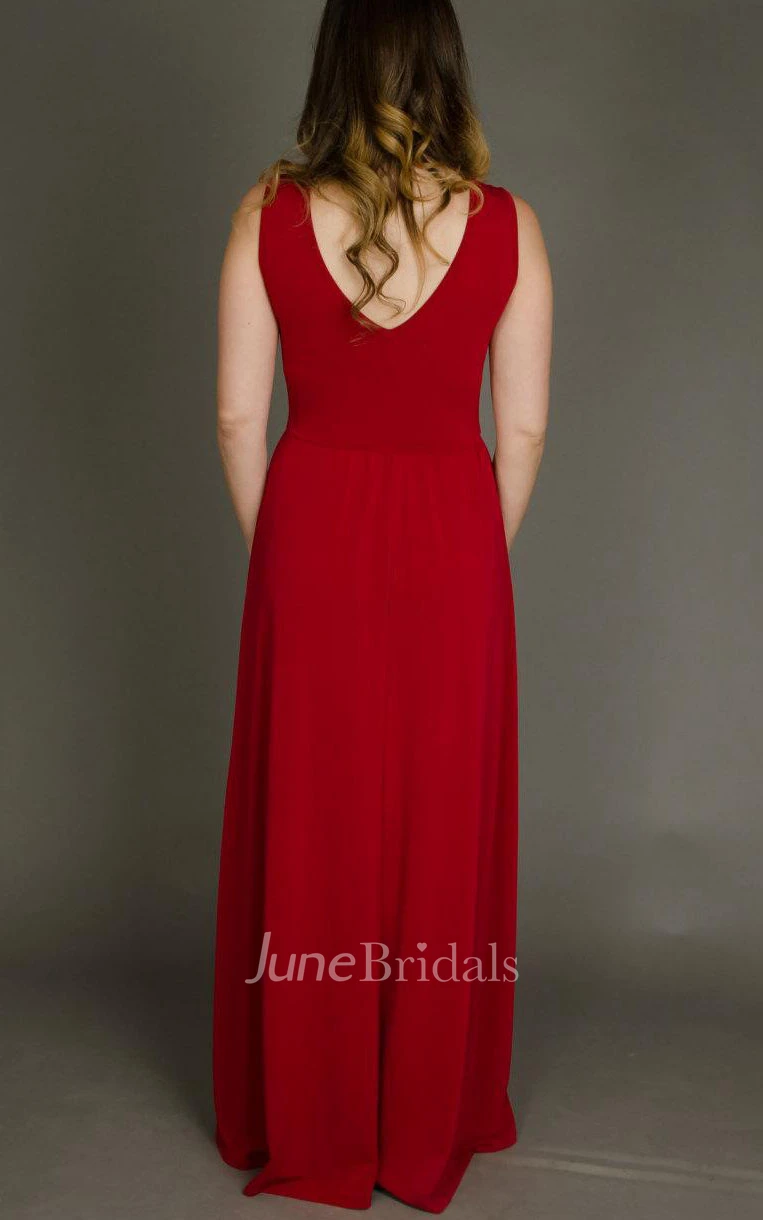 Floor-length Sleeveless Sleeve Dress