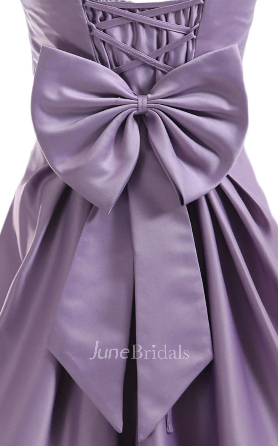 Strapless Appliqued Ruched Bodice Short Pleated Satin Dress