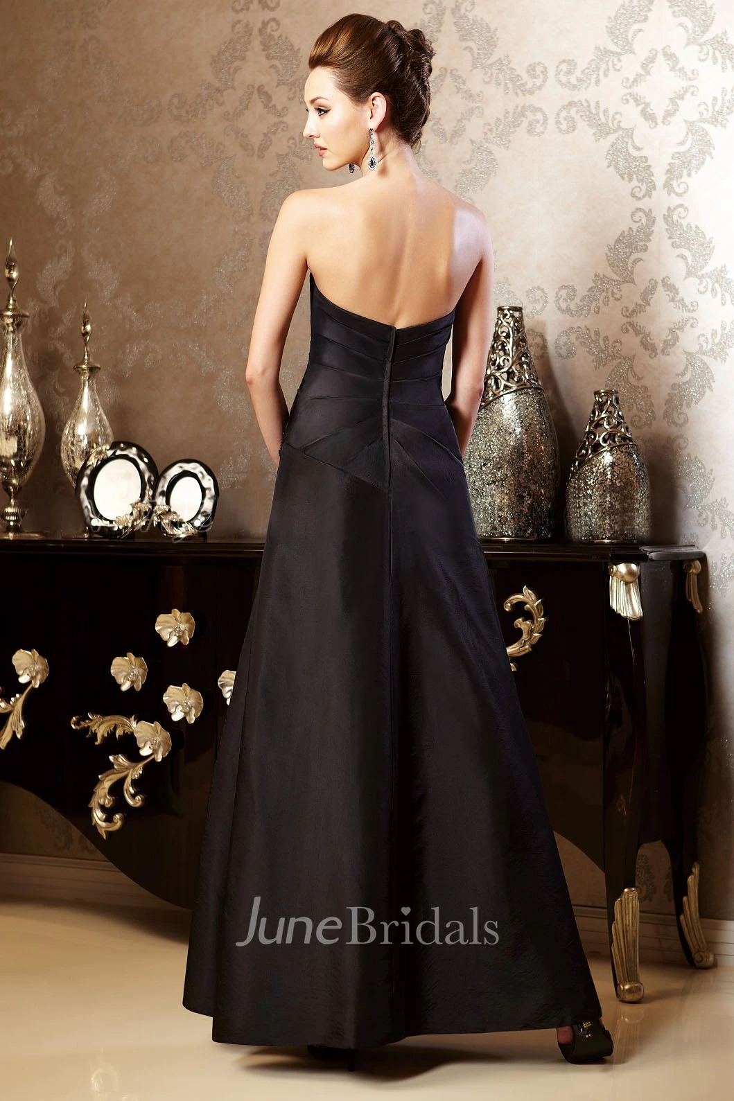 3-4 Sleeved Jacket Inspire Rhinestones Long Sweetheart Mother Of The Bride