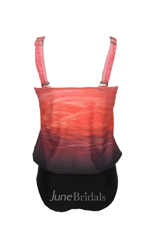 Gradient Lovely Top Tankini Set