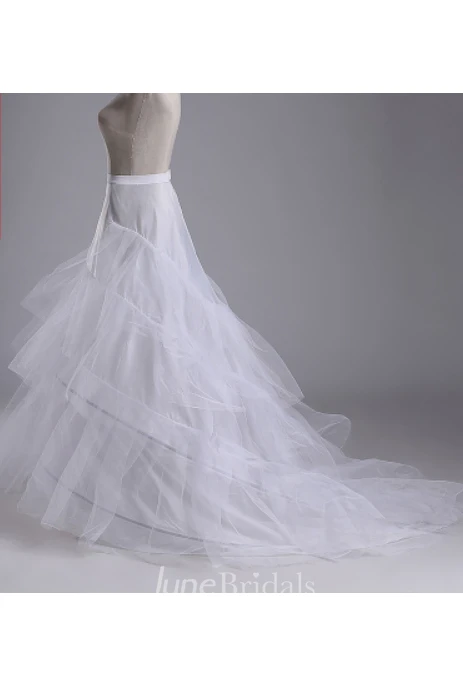 Trailing Wedding Dress Skirt Petticoat with Three Tulle Two-Layer Steel Ring Trailing Hard Mesh