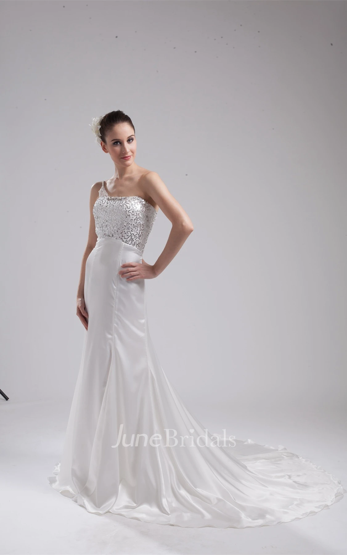Sleeveless Sheath Floor-Length Dress with Sequined Top