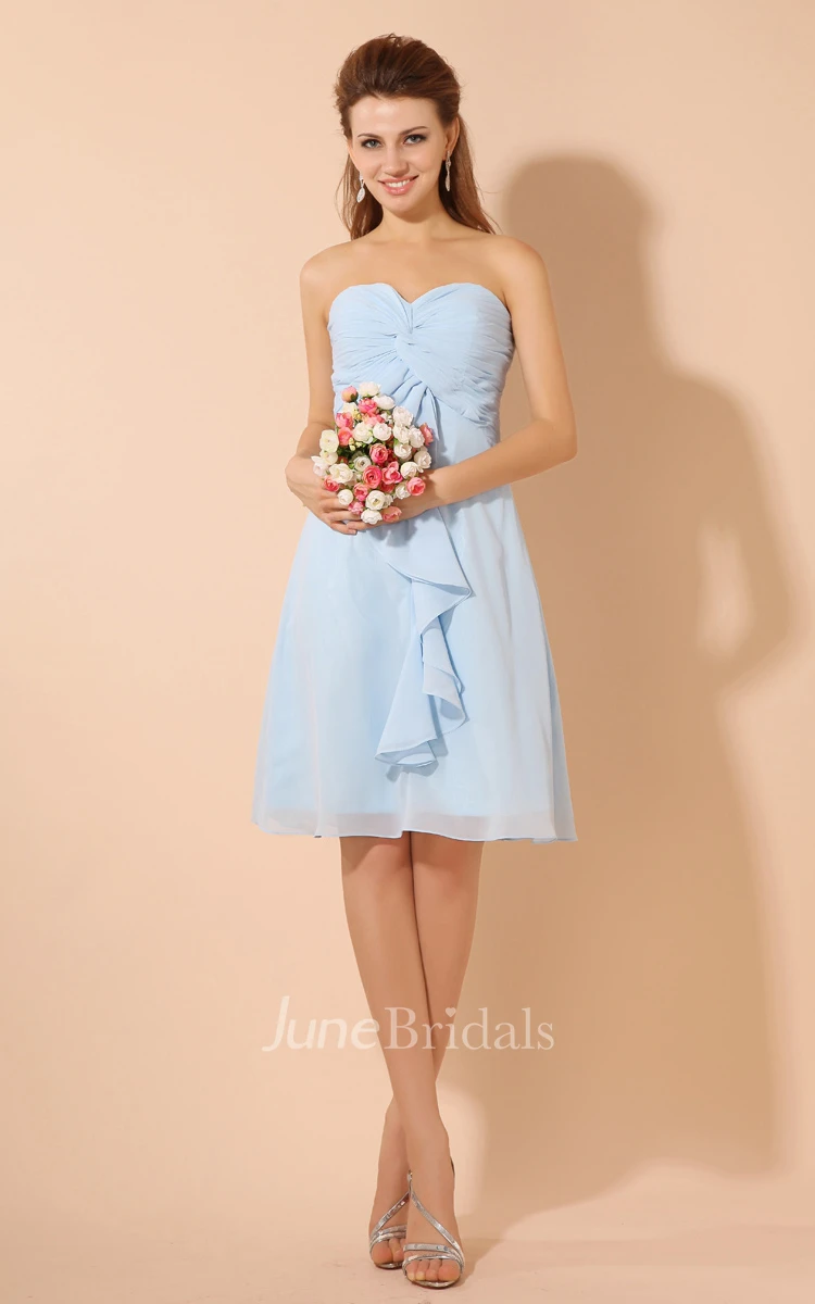 Simple Sweetheart Sleeveless Midi Dress With Crisscross Ruching