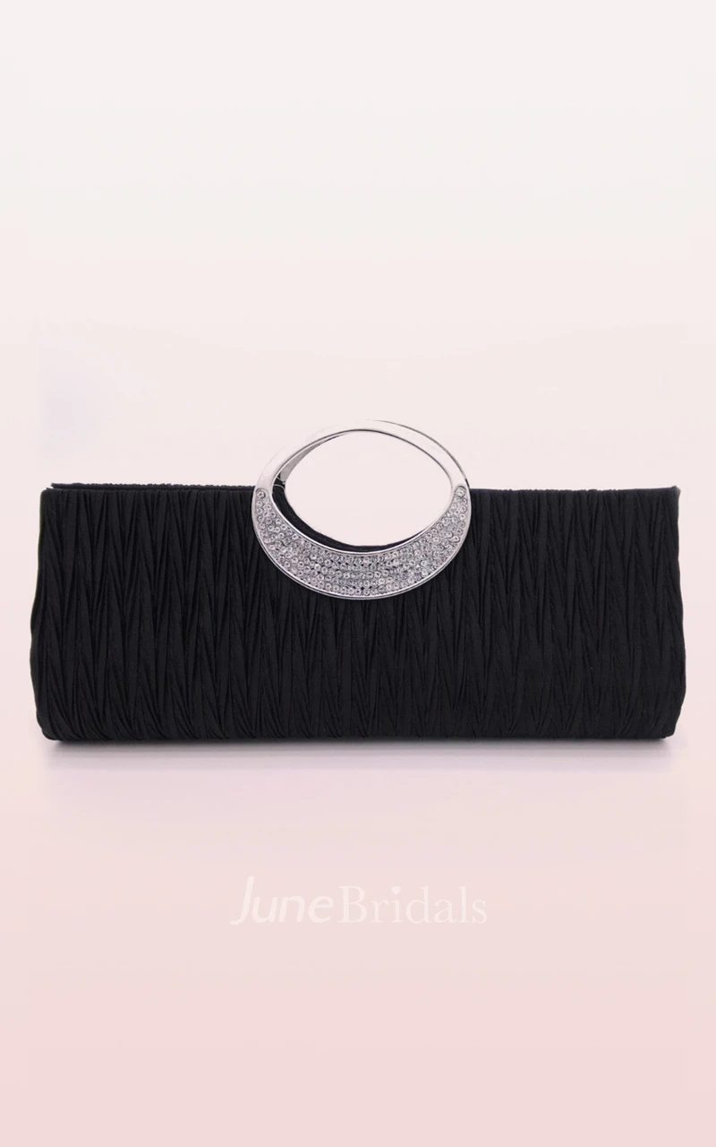 Rhinestone Satin Open Handbag