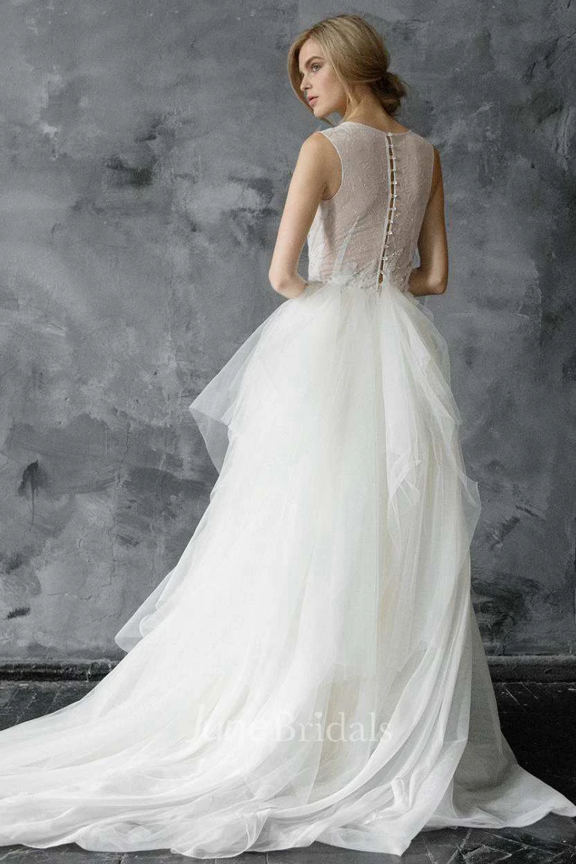 Tulle Beaded Embroidered Wedding Dress