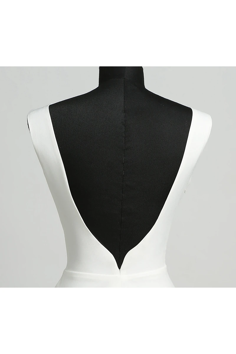 Sheath Scoop Satin Elegant Short Mini Sleeveless Open Back Dress