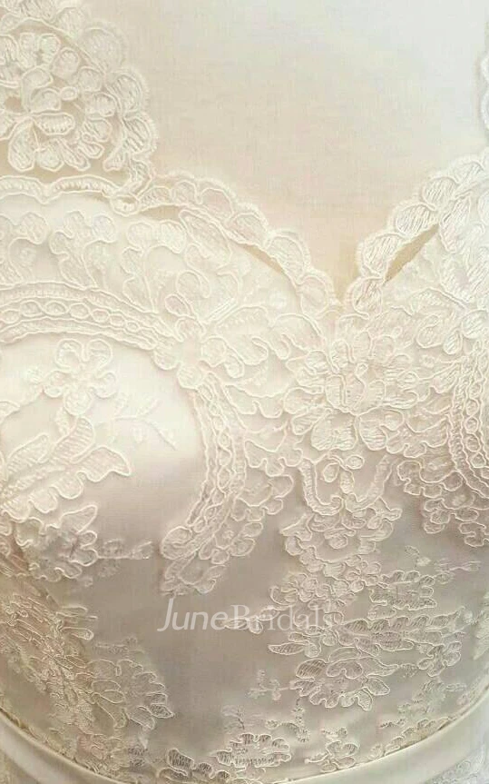 Elegant Satin Lace With Detachable Ball Gown Dress