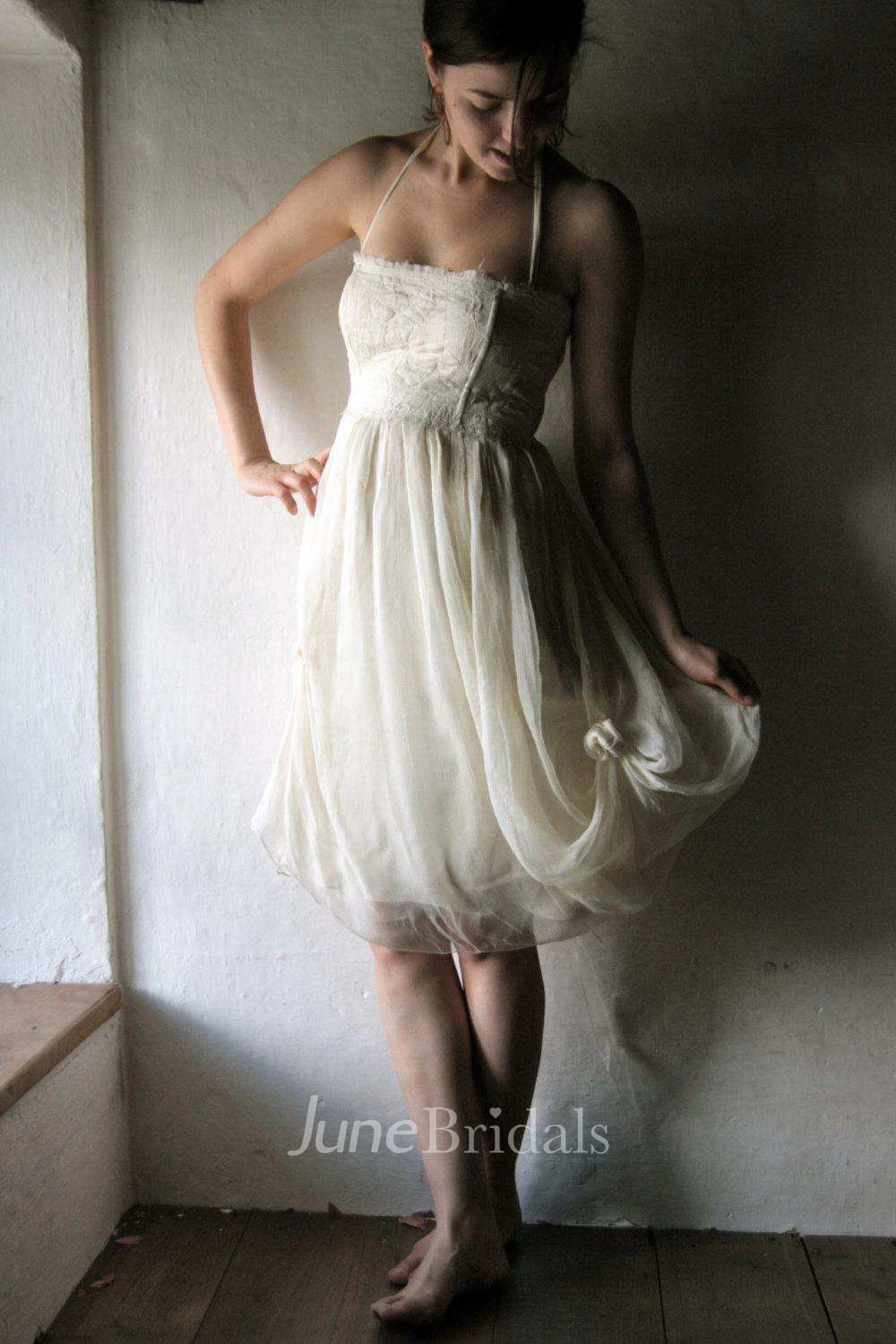 Spaghetti Knee-Length Pick Up Dress