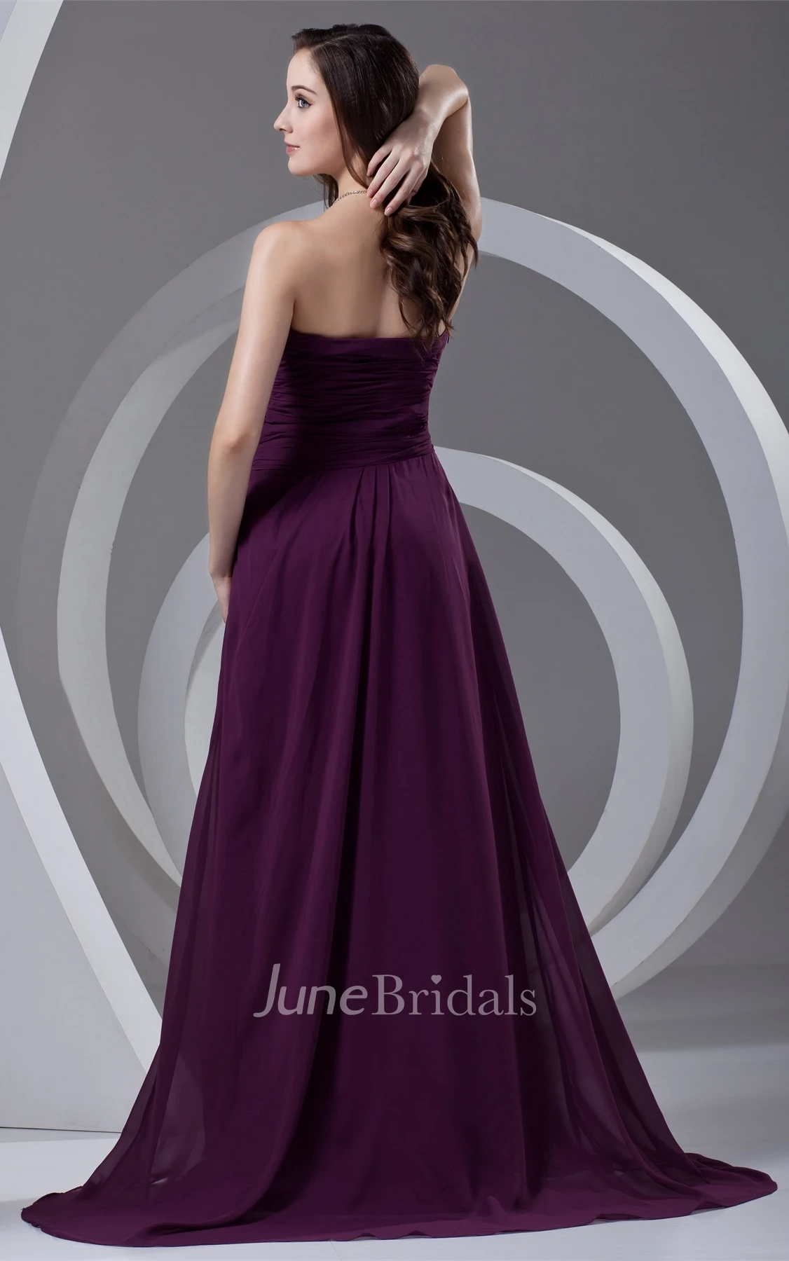 sweetheart floor-length criss-cross dress with draping