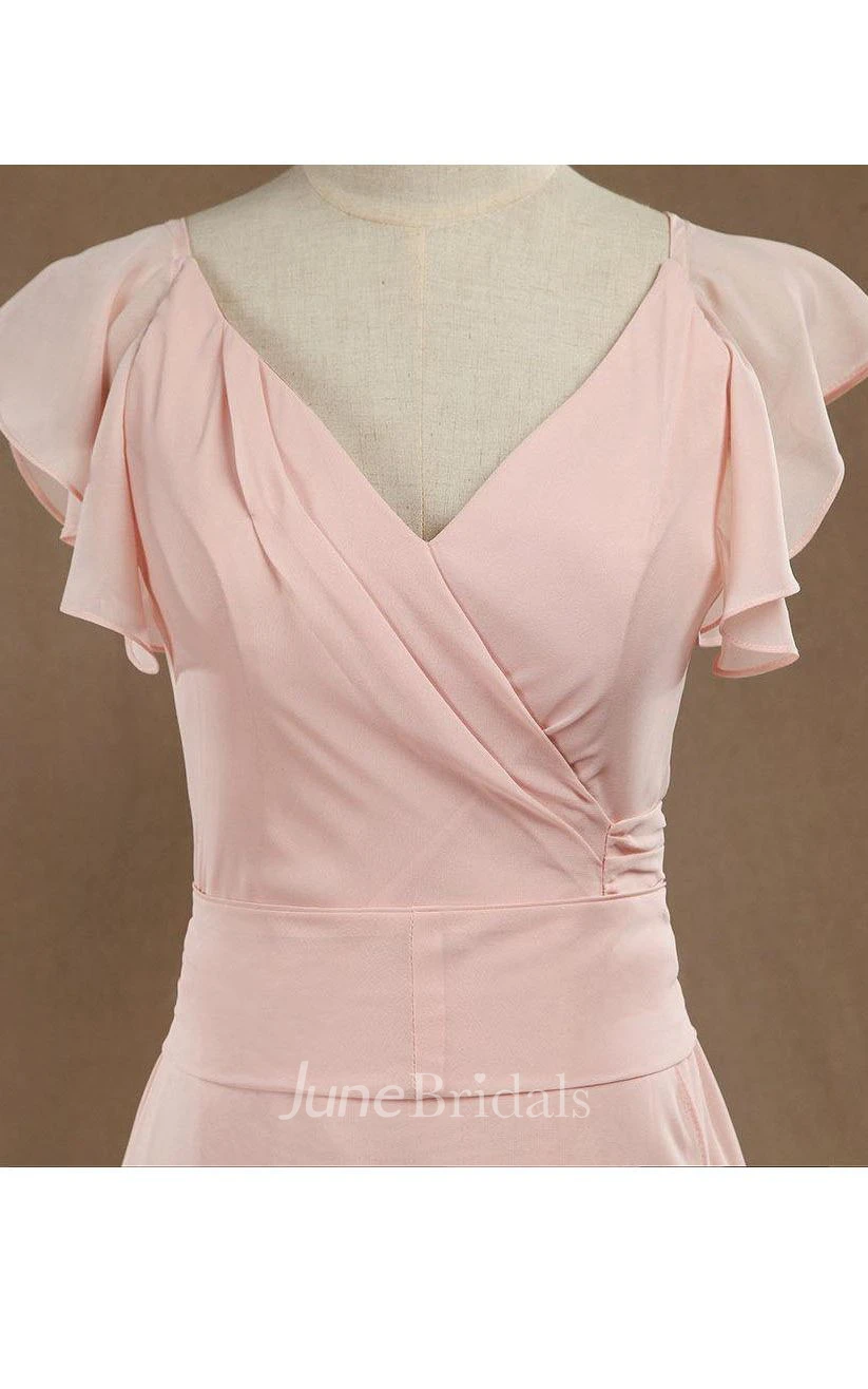 Sheath Long Bridesmaid Dress