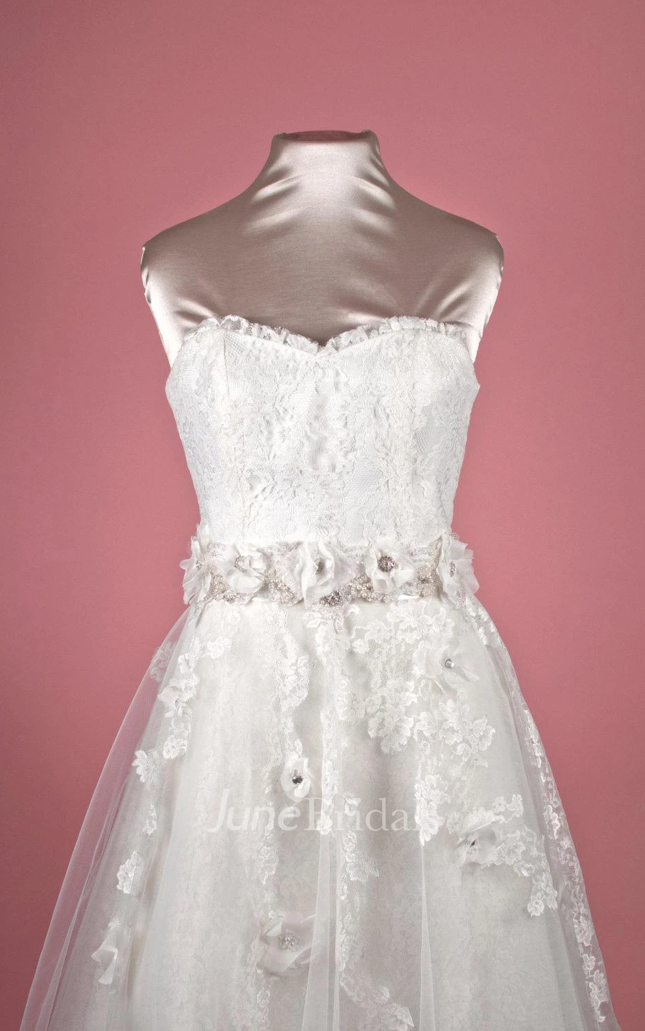 Lace Wedding With Tulle Bottom Mel D Dress