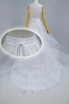 Trailing Wedding Dress Skirt Petticoat with Three Tulle Two-Layer Steel Ring Trailing Hard Mesh