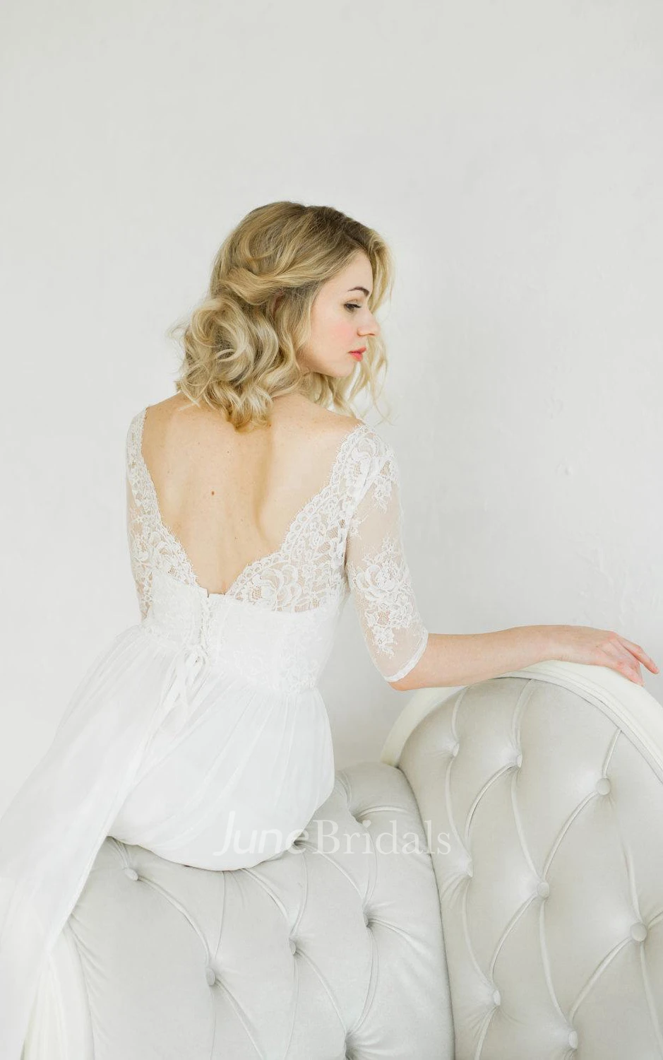 White Vintage Style Wedding Weddig Dress