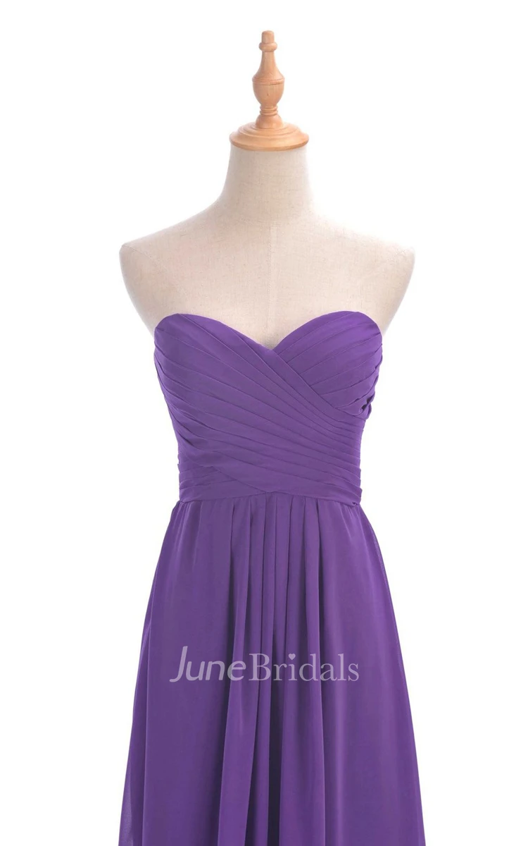 Strapless Ruched A-line Gown With Lace-up Back