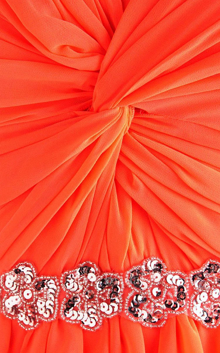 Sweetheart A-line Mini Dress With Sequined Waistline