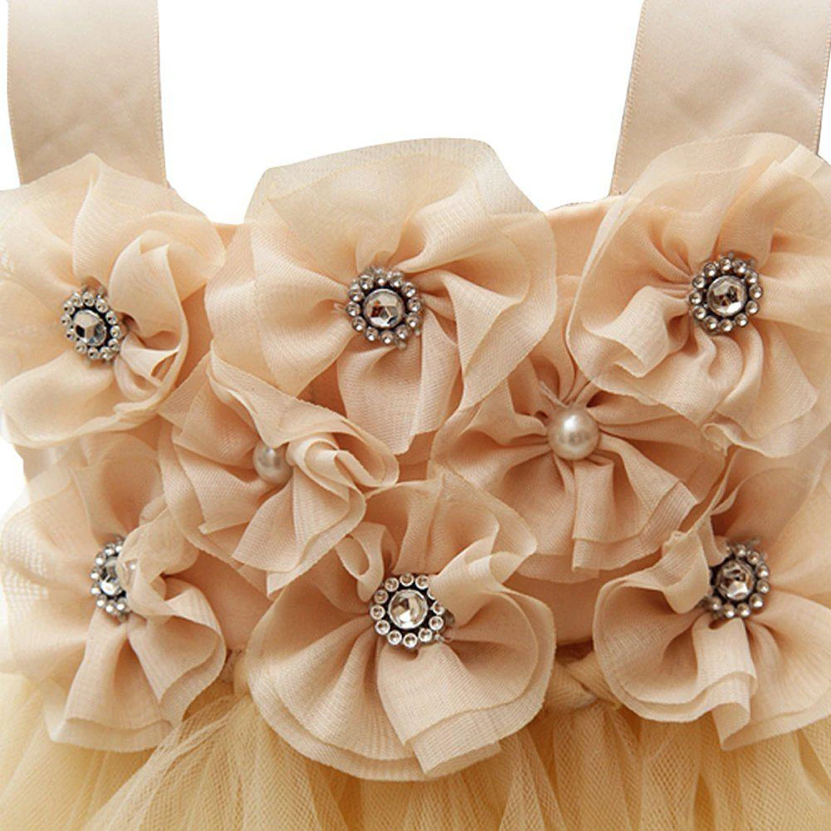 Sleeveless Haltered A-line Dress With Flowers and Bow