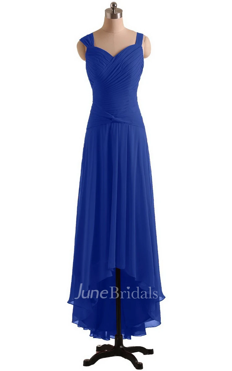 Queen Anne High-low Dress With Basque Waist