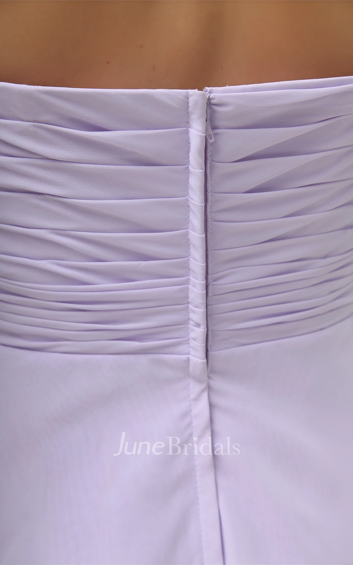 Sweetheart Criss-Cross Chiffon Mini Dress with Bow and Draping