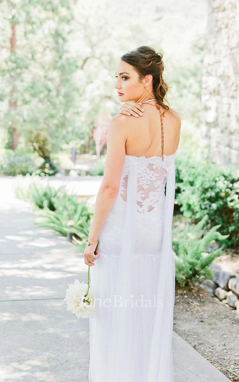 Halter Chiffon Tulle Lace Weddig Dress