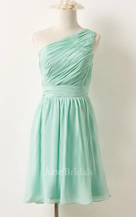 Short One-shoulder Chiffon Dress