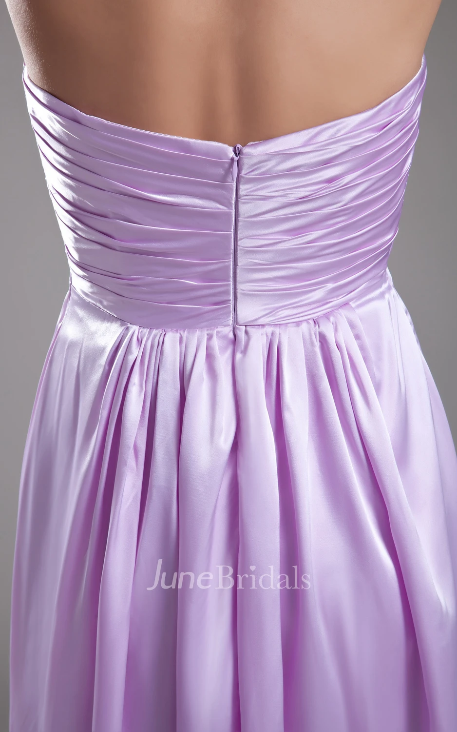 Stylish Taffeta Strapless Column Dress With Ruching And Flower