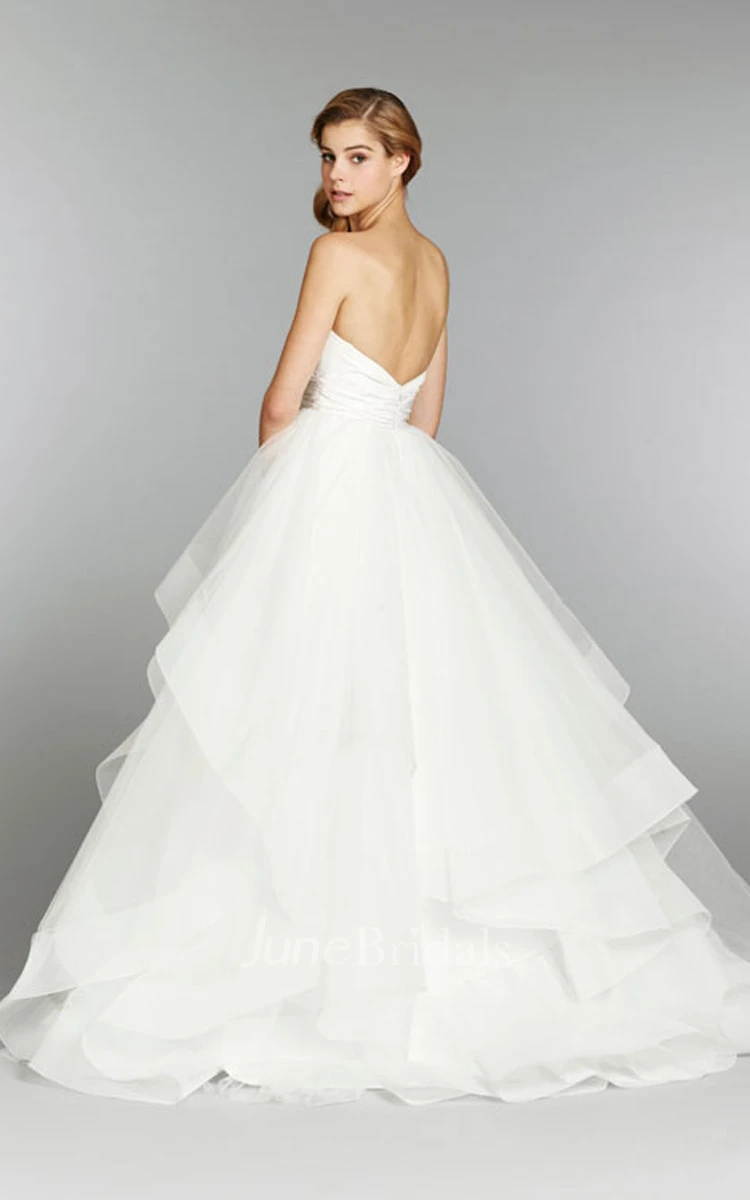 Gorgeous Sweetheart Neckline Tulle Ball Gown With Ruched Waist