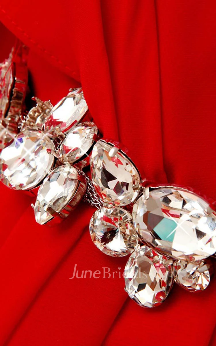 Greece Style Floor-length Gown With Watteau and Beading