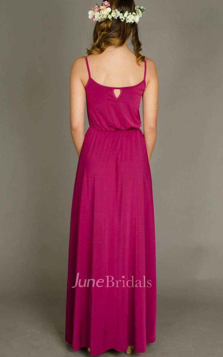 Floor-length Strapped Sleeveless Sleeve Dress