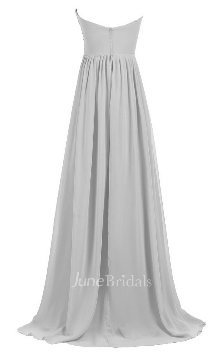 Sweetheart Empire Long Gown With Sequined Bodice