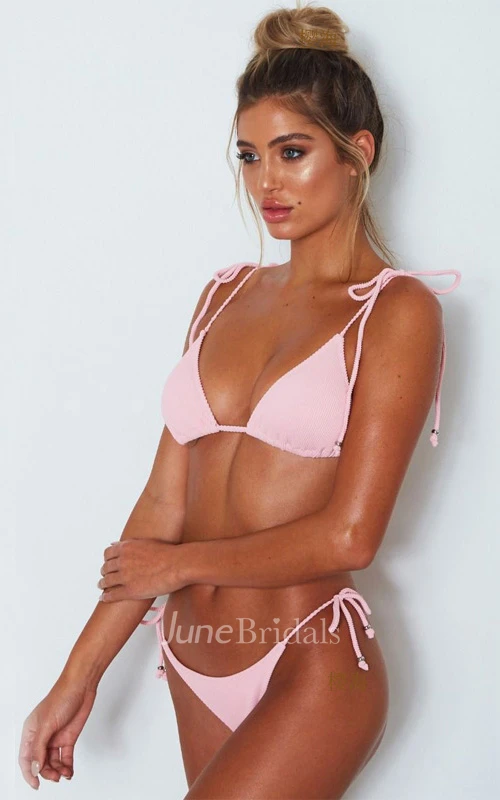 Plain Spaghetti Tied Bikini Set