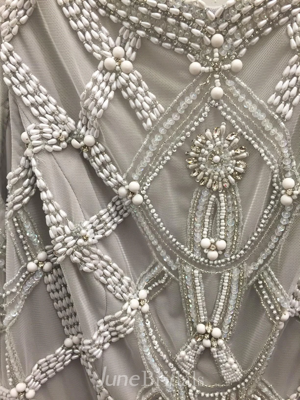 Elegant Beadings Tulle Jewel Prom Dress A-line Sleeveless