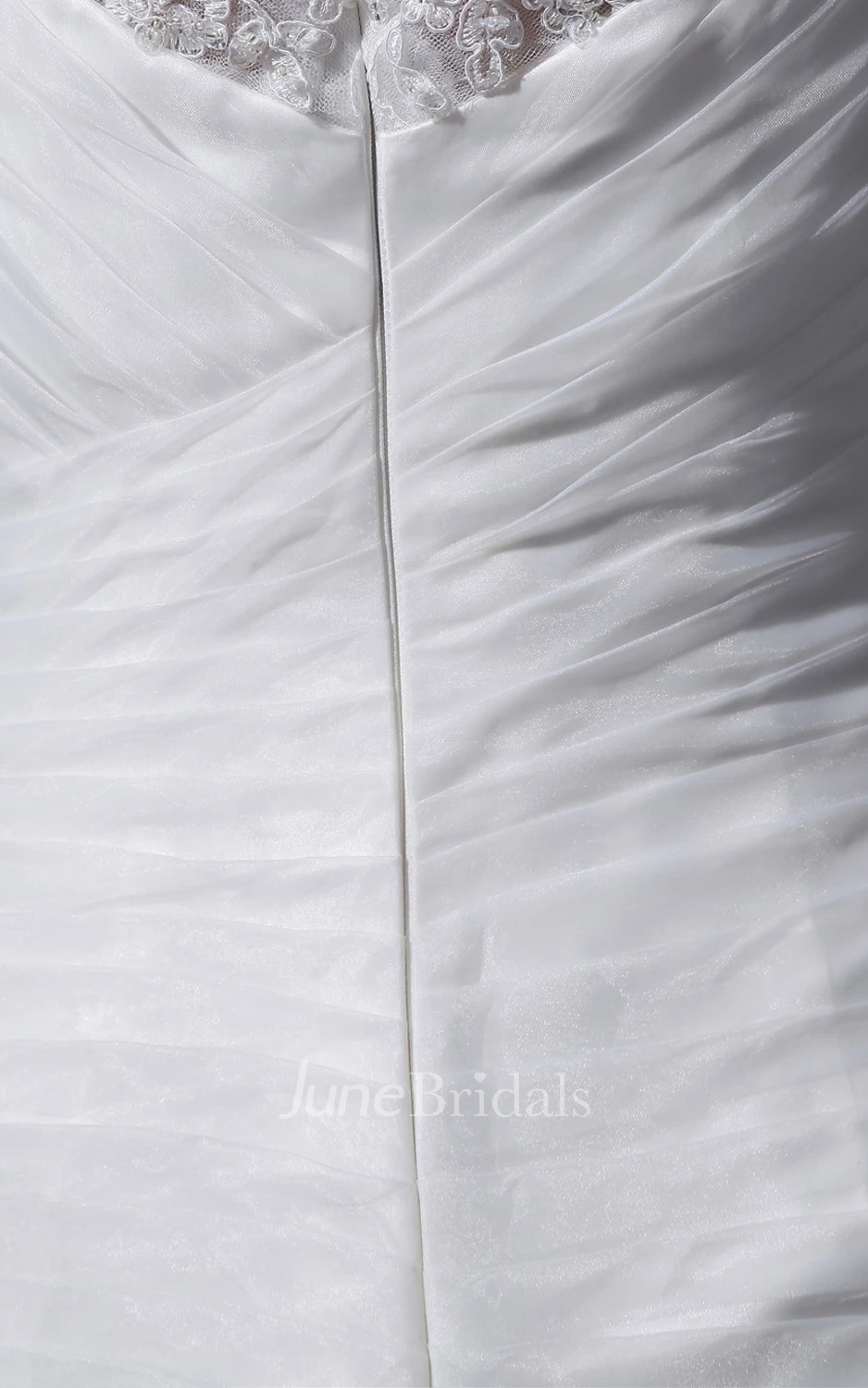 Criss-Cross A-Line Anne Ruching Queen Anne Dress With Soft Tulle