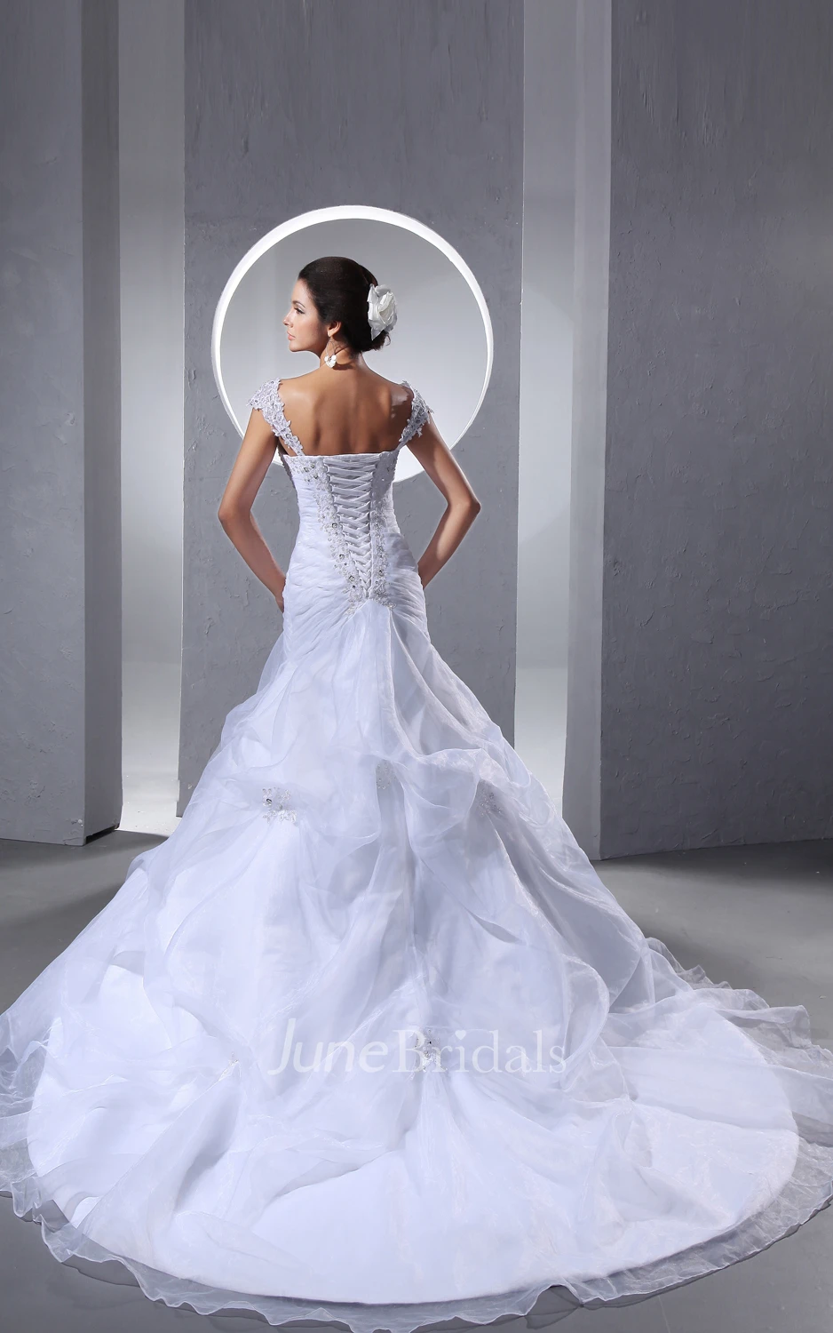 Wonderful Organza Style Dress With Ruffles And Crystal Detailing
