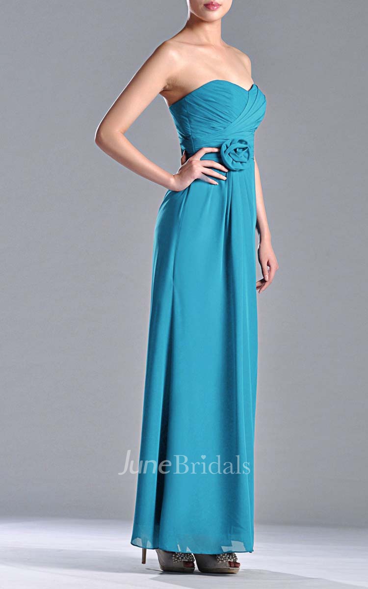 empire sweetheart floor length chiffon dress