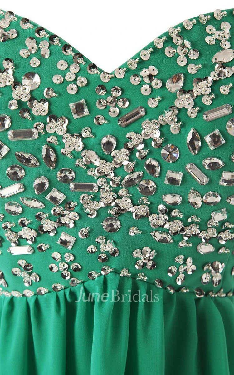 Enchanting Sweetheart Chiffon Gown With Sequins