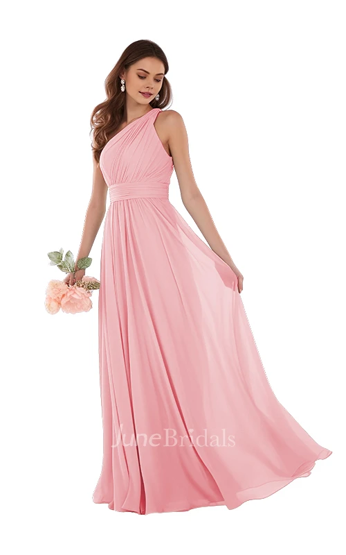 Elegant A-Line One-shoulder Chiffon Bridesmaid Dress