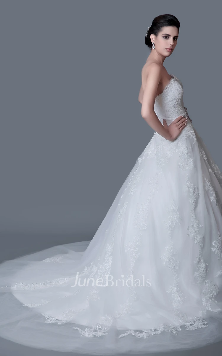 Glamorous Sweetheart Backless Ball Gown With Lace