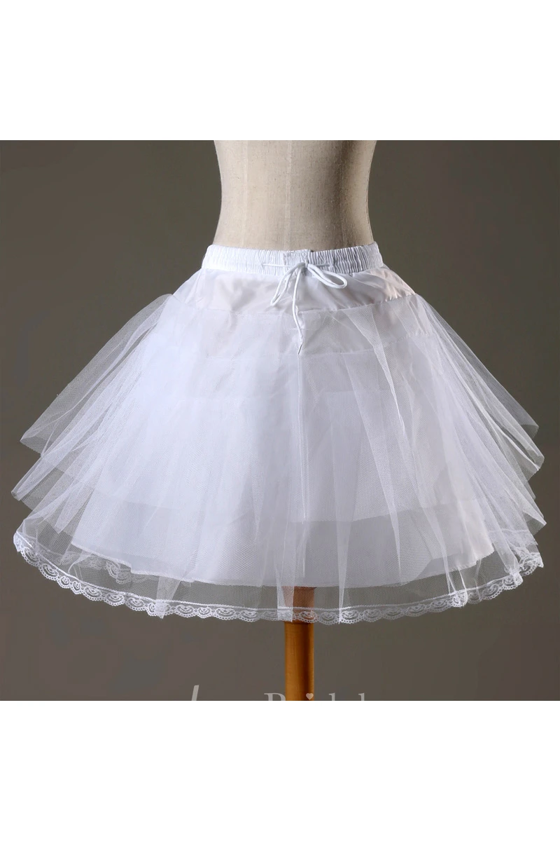 White Short Petticoat with Three-layer Net Boneless Skirt Ballet Short Tutu Skirt