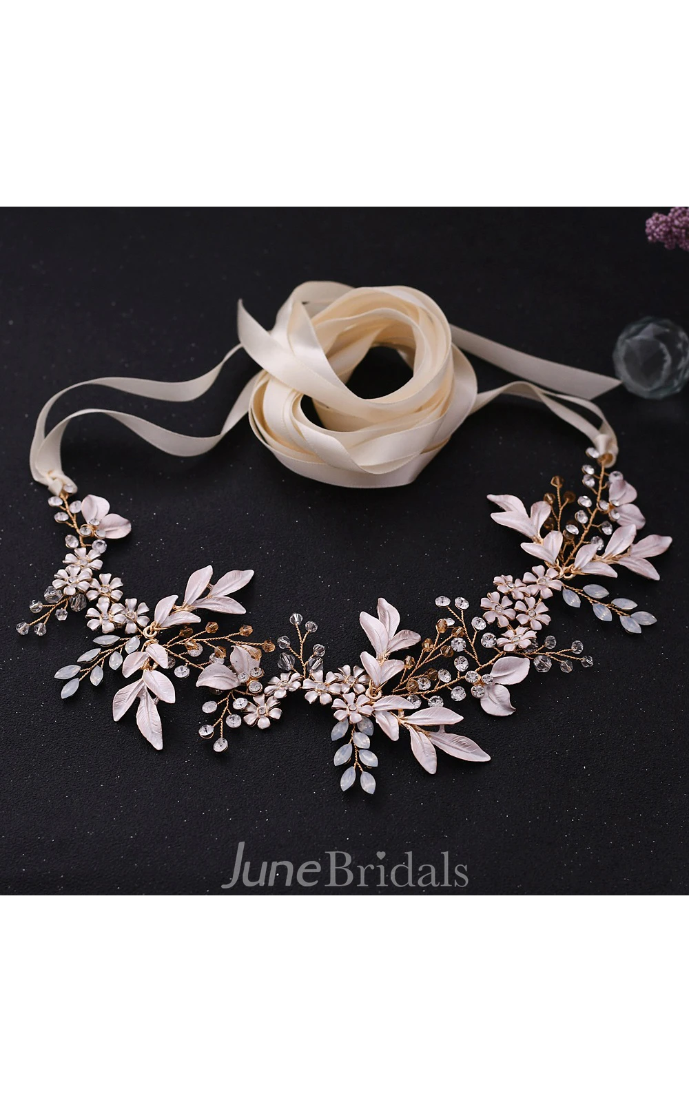 Elegant Organza Beaded Belt