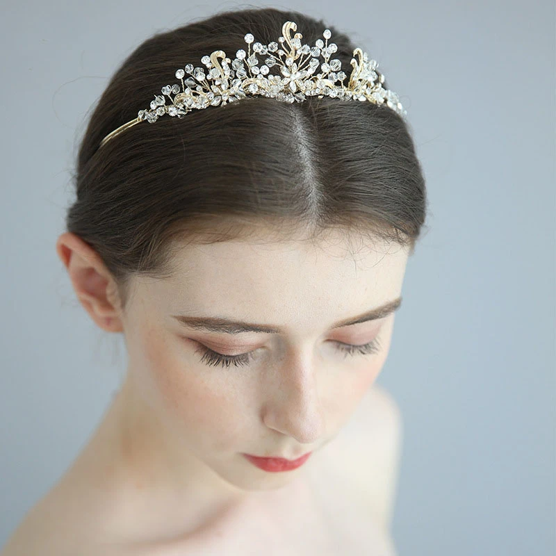 Beautiful Crystal Rhinestone Necklace and Earrings and Crown Jewelry Sets