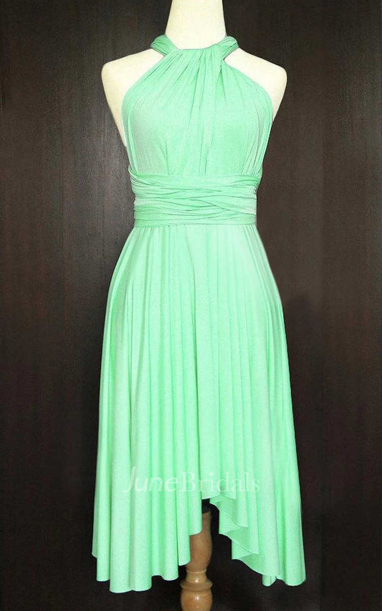 Apple Green Convertible Wrap Jersey Dress