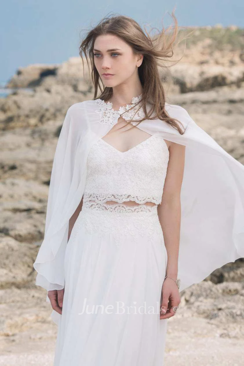 Chiffon Tulle Sequins Lace Wedding Dress