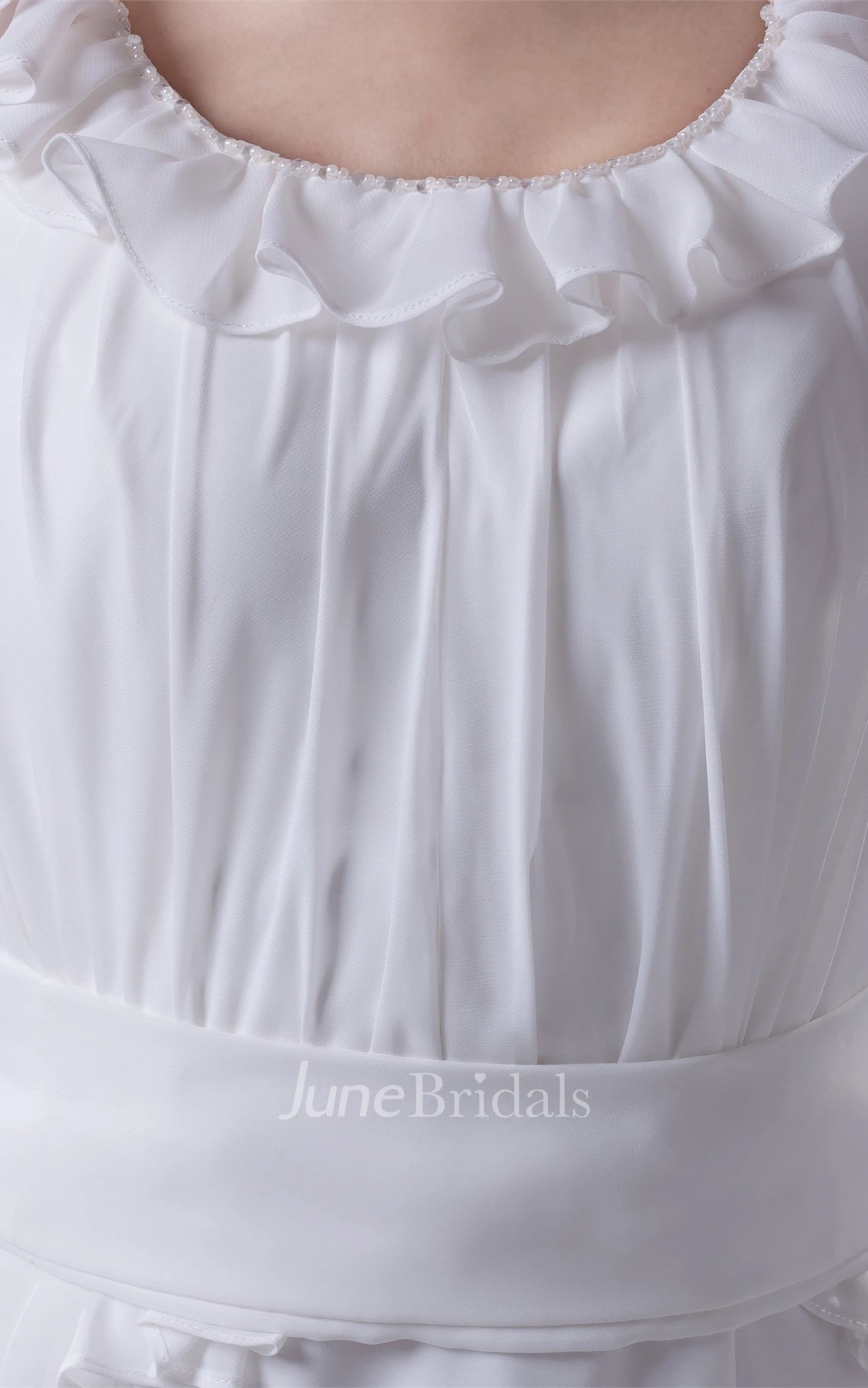 V-Neck Sleeveless Mermaid Chiffon Dress with Draping