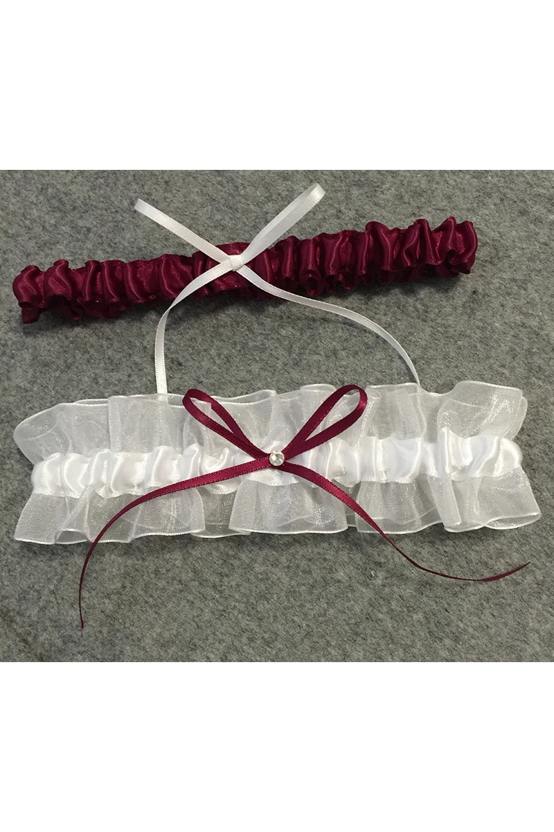 Fresh Multicolored Bow Two Piece Elastic Bridal Garter Within 16-23inch