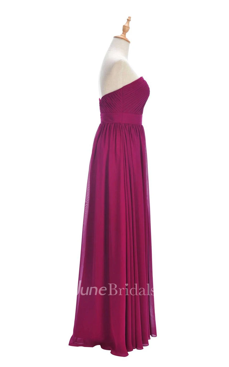 One-shoulder Sweetheart Long Empire Dress With Side Slit