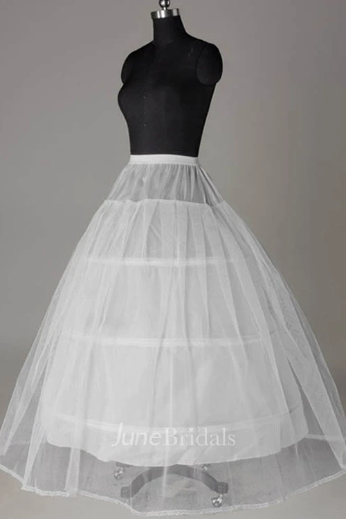 Korean Large Size Plus Tulle Three Circles One Tiers Tulle Petticoat with Bone